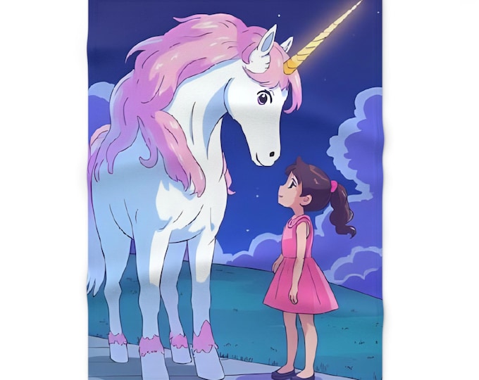 Whimsical Unicorn Fleece Baby Blanket | Soft Nursery Decor, Baby Shower Gift, Cozy Snuggle Blanket, Magical Unicorn Theme, Infant Comfort