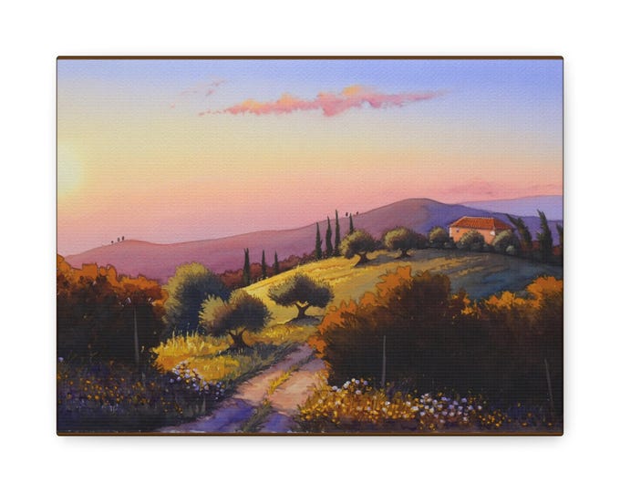 BellaStoria | Serene Landscape Canvas Wall Art, Stretched Canvas, Home Decor, Art for Living Room, Gift for Art Lovers, Nature Wall Decor