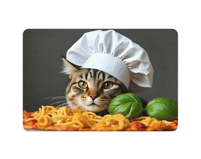 BellaStoria | Puppy Chef on Pasta Pet Food Mat | 12x18 Dog and Cat Placemat