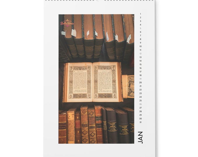 BellaStoria | Elegant 2025 Wall Calendar for Book Lovers, Home Office Decor, Calendar Gifts, Literary Aesthetic, Wall Art