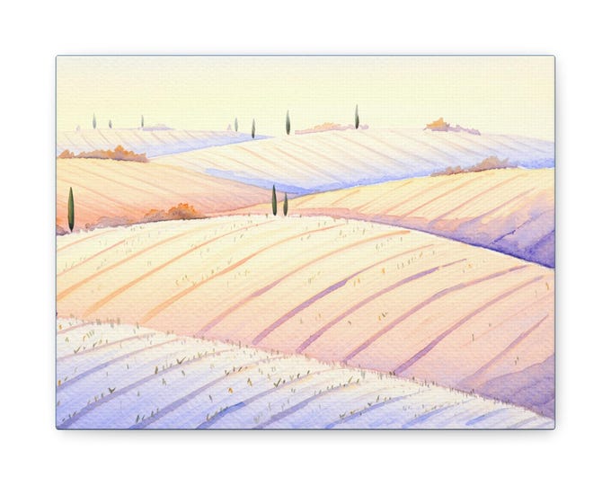 BellaStoria | Matte Canvas Wall Art, Serene Landscape Decor, Soft Pastel Tones for Home, Art Gift for Any Occasion, Farmhouse Style Art