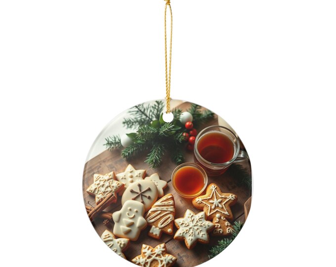 BellaStoria | Holiday Cookie-Themed Ceramic Ornament, Christmas Decor, Winter Decoration, Festive Home Accessory, Gift Idea for Food Lovers