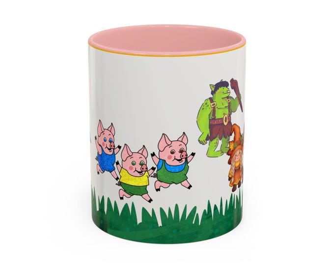 BellaStoria | Whimsical Fantasy Character Coffee Mug | Cute Pig, Hero & Adventure Design | Perfect Gift for Gamers, Fantasy Lovers,Birthdays
