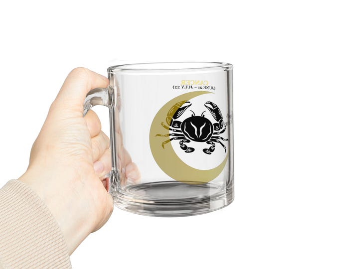 BellaStoria | Astrological Glass Mug, Horoscope Coffee Cup for Zodiac Lovers, Unique Gift for Birthdays, Astrology Decor, 10oz Coffee Mug