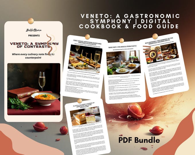 Veneto Cookbook Digital | Italian Recipes PDF Bundle | Risotto, Prosecco, Cicchetti | Northern Italy Food Guide | Instant Download