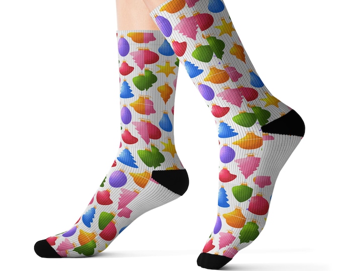 BellaStoria | Colorful Raindrop Pattern Socks | Sublimation Crew Socks