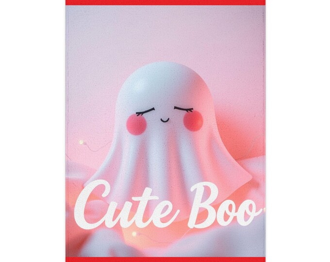 BellaStoria | Toddler Ghost-Themed Blanket with 'Cute Boo' Design, Halloween Kids Decor, Soft Plush Toddler Comforter, Cozy Toddler Bedding