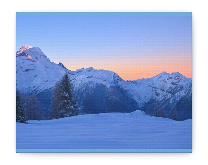 BellaStoria | Stretched Canvas Art, Mountain Landscape Wall Decor, Home Decor, Gift Idea, Winter Scene, Nature Aesthetic, Wall Art