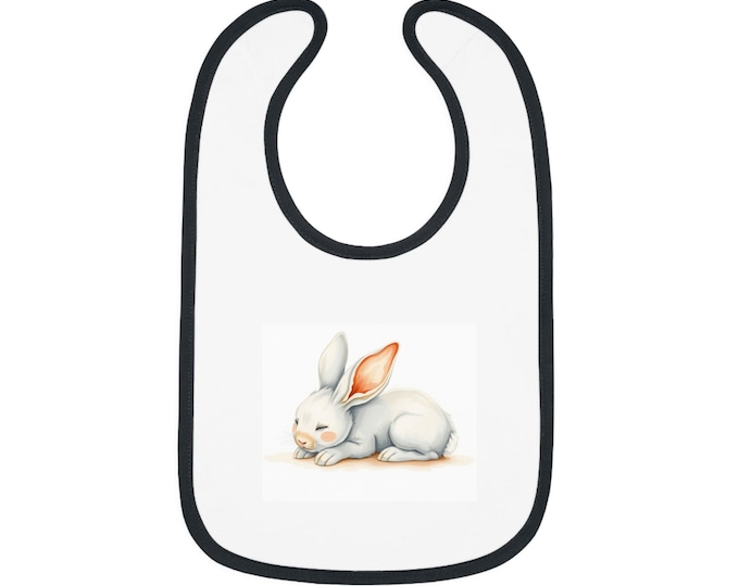 Cute Bunny Baby Bib, Adorable Infant Feeding Bib, Baby Shower Gift, Easter Celebration Bib, Toddler Accessories