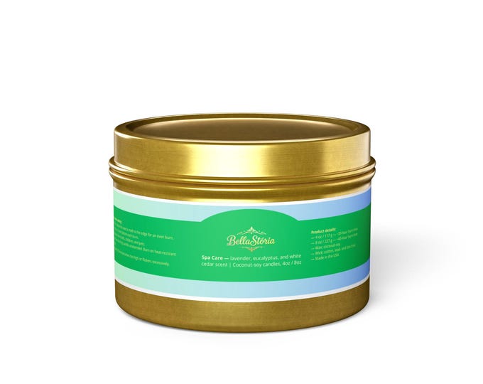 BellaStoria | Cozy Harmony Tin Candles | Relaxing Home Decor, Aromatherapy Gifts, Self-Care Essentials, Eco-Friendly Candle, Gift for Her