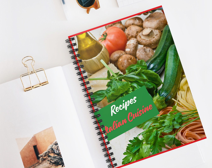 BelaStoria | Italian Cuisine Recipes Spiral Notebook | Recipe Journal