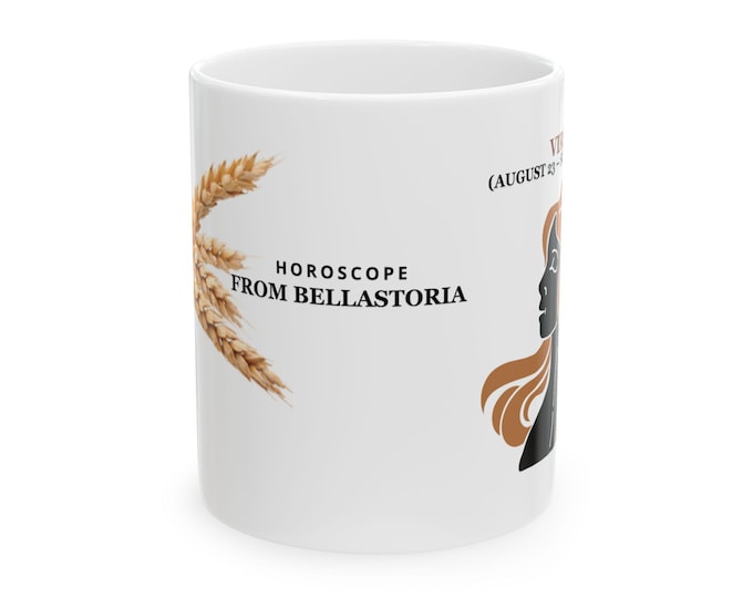 BellaStoria | Horoscope Ceramic Mug - Zodiac Horoscope Drinkware, Astrological Mug, Unique Gift for Astrology Lovers, Birthday Present, Home