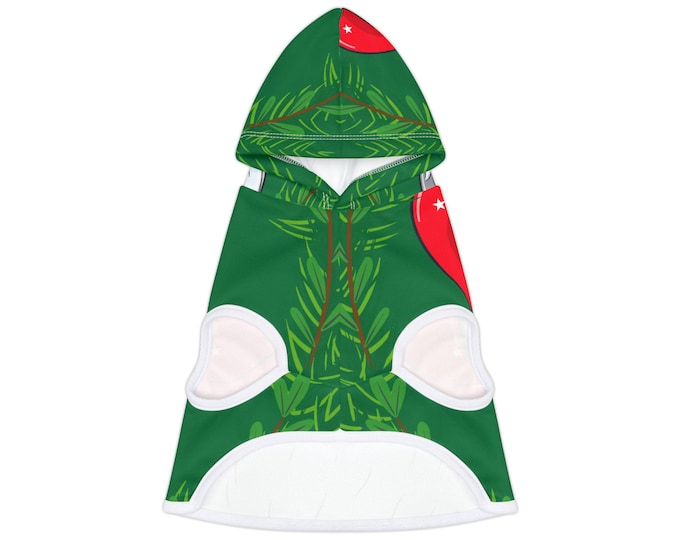 BellaStoria | Christmas Gnome Pet Hoodie | Holiday Dog Hoodie, Festive Cat Sweatshirt