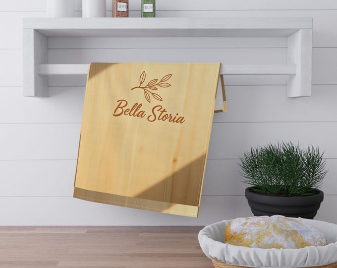 Charming Cotton Tea Towels, Kitchen Decor, Gift for Home Cooks, Rustic Home, Hostess Gift, Bella Storia Design