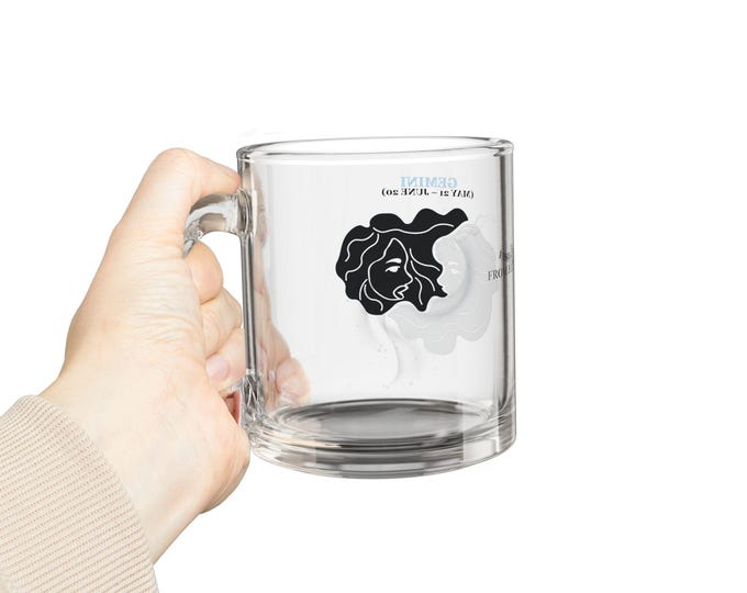 BellaStoria | Zodiac Horoscope Glass Mug, Astrology Gift, 10oz Coffee Cup, Daily Motivation, Personalized Drinkware, Unique Home Decor