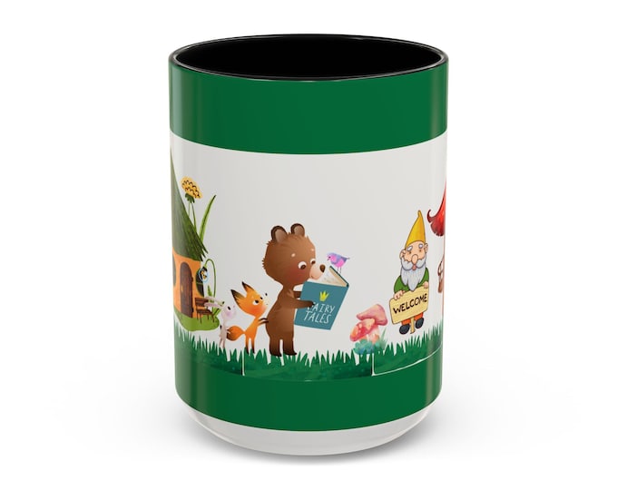 BellaStoria | Whimsical Nature-Themed Coffee Mug with Forest Creatures, Cute Gift for Nature Lovers, Cozy Home Decor,Warm Beverage Companion