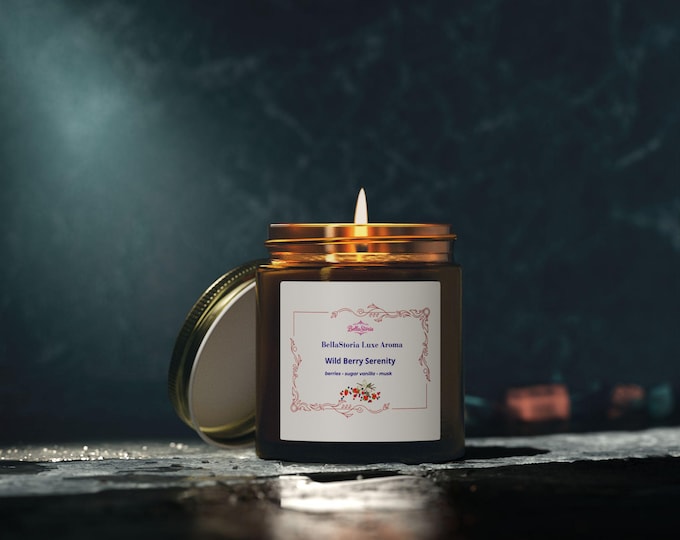 BellaStoria | Wild Berry Serenity Candle | Coconut Apricot Wax Jar 4oz or 9oz