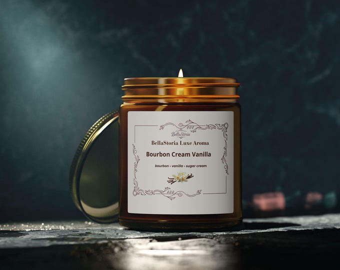 BellaStoria | Bourbon Cream Vanilla Candle 4oz 9oz | Coconut Apricot Wax