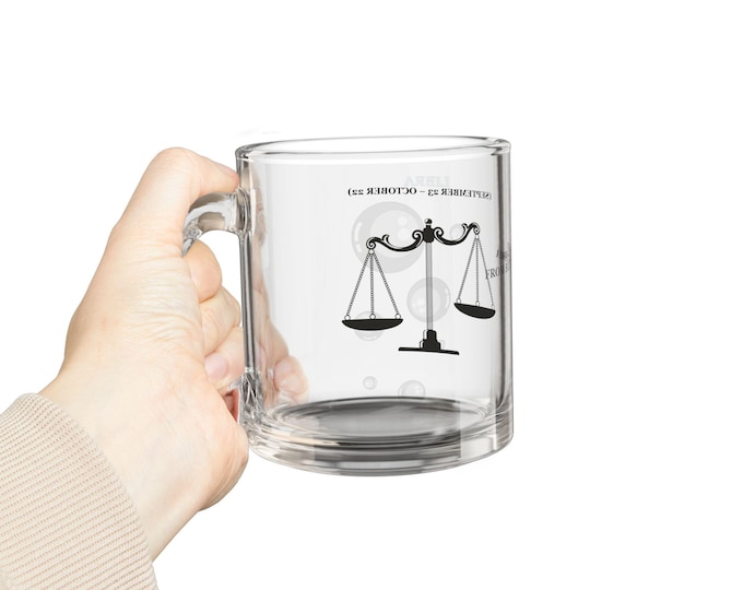 BellaStoria | Astrological Horoscope Glass Mug, 10oz - Perfect Gift for Astrology Lovers, Personalized Zodiac Coffee Cup, Horoscope Gift