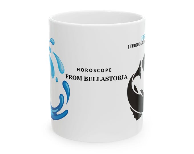 BellaStoria | Horoscope Ceramic Mug - Astrology Gift for Coffee Lovers, Zodiac Sign Cup, Birthday Present, Unique Astrology Decor, Horoscope