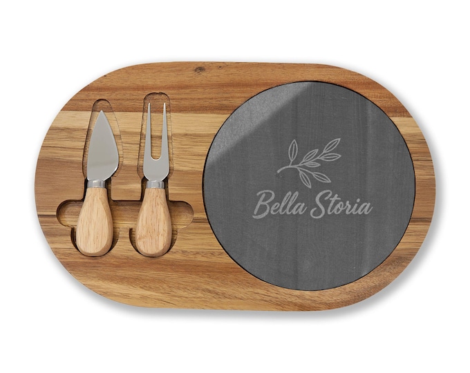 Personalized Charcuterie Board Set, Engraved Cheese Board Gift for Weddings, Housewarming, Parties, Home Entertaining, Kitchen Decor
