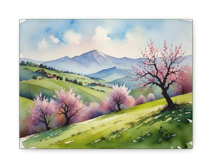 BellaStoria | Blossoming Canvas Art: Serene Landscape Decor, Nature-Themed Wall Art, Floral Home Decor, Perfect Gift for Nature Lovers, Warm