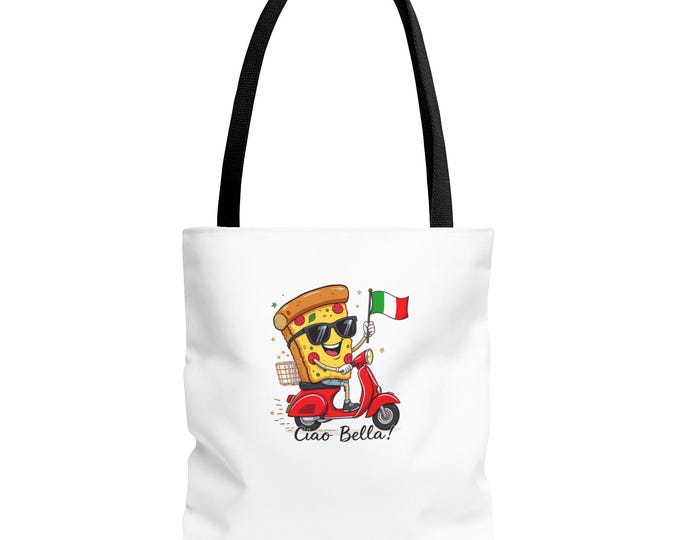 Ciao Bella & Super Hero Tote Bag - Stylish Italian Inspired Carryall, Fashionable Graphic Handbag, Travel Beach Purse, Market Shopping Tote