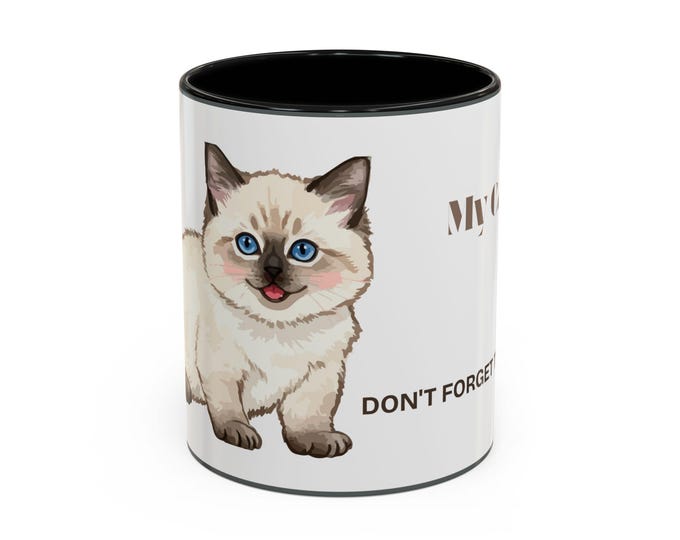 BellaStoria | Cat Lover's Accent Coffee Mug, Cute Cat Gift, Funny Pet Mug, Cat Owner Accessories, Beverage Lover's Gift