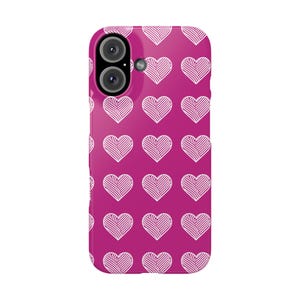 Cute Heart Pattern Slim Phone Case for Valentine&#39;s Day, Birthday Gift, Love Themed Accessory, Cute Phone Cover, Heart Design Protective Case