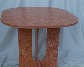 Recycled Plastic Side Table: Sunset Color Inspiration, Sustainable Design