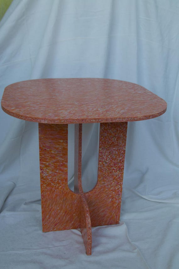 Recycled Plastic Side Table: Sunset Color Inspiration, Sustainable Design