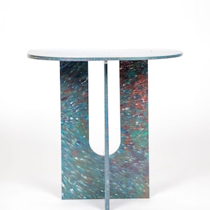 Galaxy Pattern Side Table | Multi-Functional Recycled Furniture | Sustainable Interior Design | Unique design coffee table