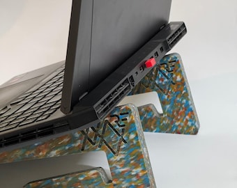 Recycled Plastic Laptop Stand: Ergonomic Colorful Desk Riser