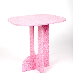 Recycled plastic Side Table  - Zero-Waste Furniture - Eco-Friendly Home Decor - custom colour options