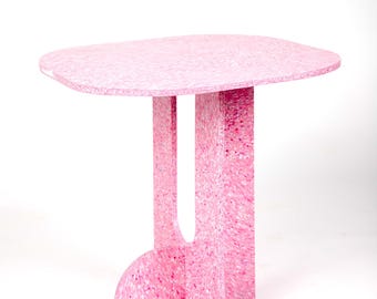 Recycled plastic Side Table  - Zero-Waste Furniture - Eco-Friendly Home Decor - custom colour options
