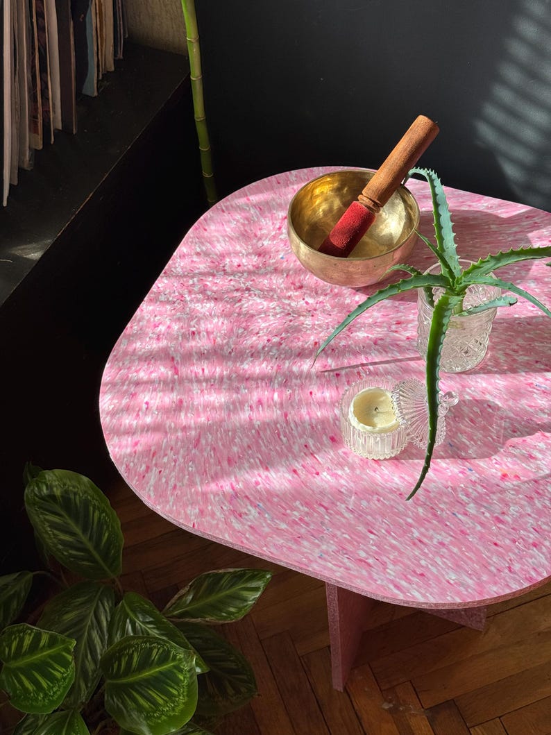 Recycled Plastic Side Table - Zero-waste Furniture - Eco-friendly Home ... - Zero Waste Furniture For Small Spaces