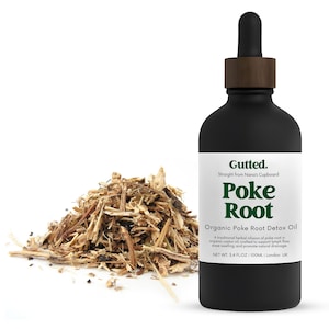Organic Poke Root Castor Oil | Herbal Lymphatic Massage Oil | 100% Pure Cold-Pressed
