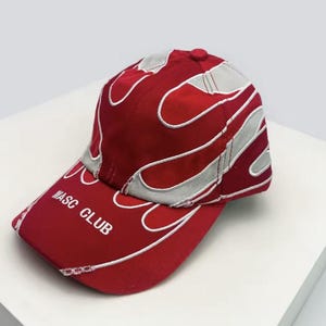 Czapka baseballowa hip-hopowa unisex z płomieniami – retro streetwear, z regulowanym snapbackiem, modna, haftowana czapka z daszkiem w stylu vintage z 2000 r.