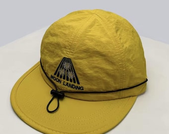 Lightweight Quick Dry Cap, Summer Outdoor Hat, Adjustable Drawstring Cap, Techwear Streetwear Hat, Breathable Running Hiking Cap
