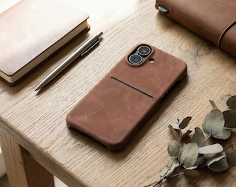 Thin Matte Anti Fingerprint iPhone Leather Wallet Case with Card Slot for iPhone 12 13 14 15 16 17 Plus Pro and Pro Max