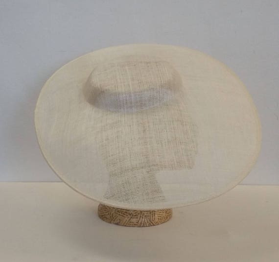 Large Oval Sinamay Hat in Ivory 