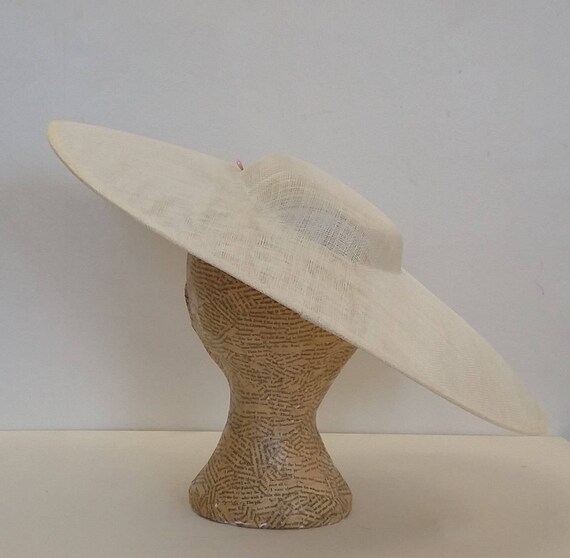 Large Oval Sinamay Hat in Ivory 