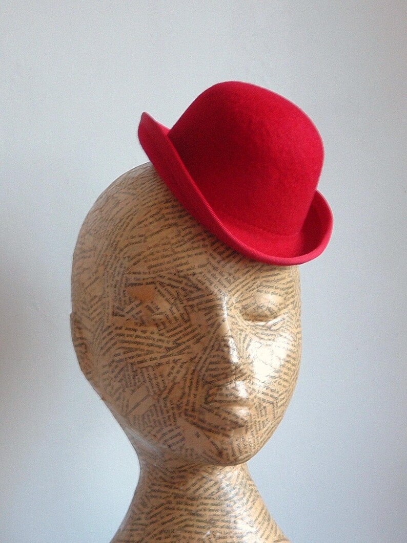 Mini Felt Bowler Hat in Black Millinery Supplies Etsy