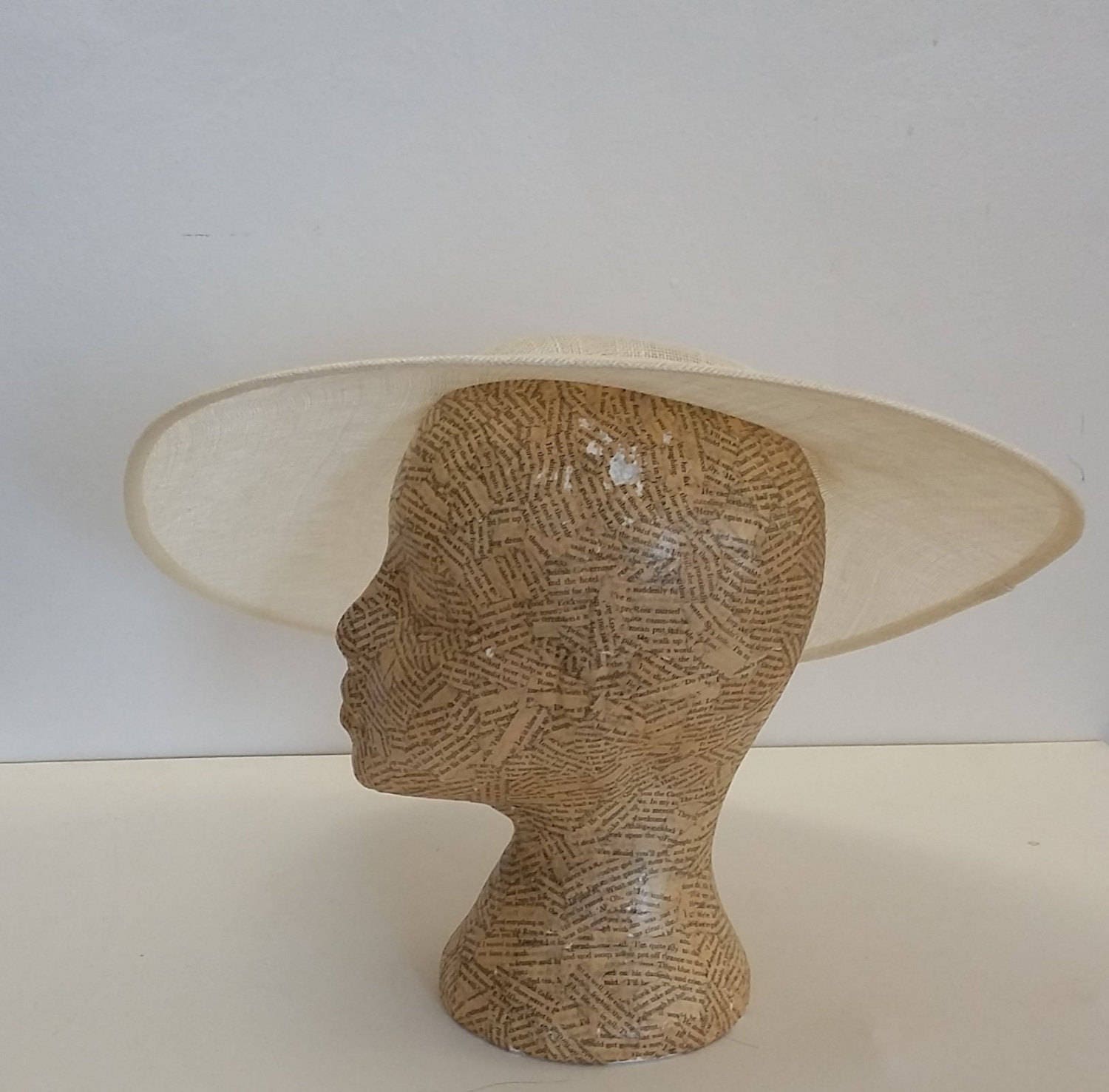 Large Oval Sinamay Hat in Ivory 