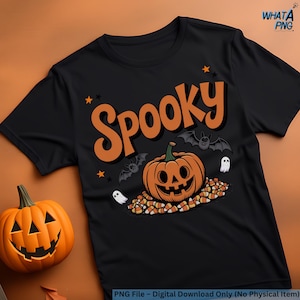 Spooky Halloween PNG | Cute Ghost Clipart | Digital Download | Sublimation Design | Halloween Shirt Design | Trick or Treat Art