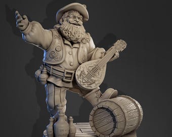 Dwarf Bard Brunfrik 32mm Miniature for Tabletop Gaming