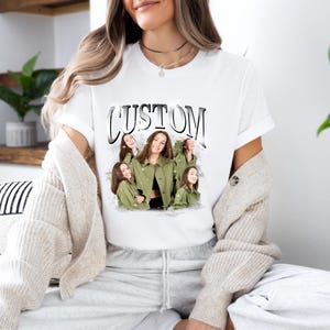 Benutzerdefinierte Bootleg T-Shirt, personalisiertes T-Shirt, Retro Rap Bootleg, Geschenkidee für Mama, Unisex Krankenschwester Shirt, Frohe Weihnachten Passende Familie Tees Geschenk