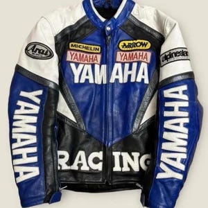 Yamaha Motorcycle Leather Jacket: Cowhide Biker Racing Jacket