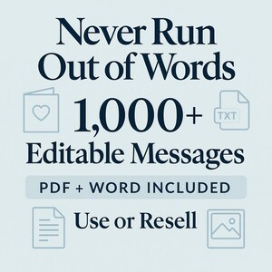 Bearbeitbare Grußvorlagen - 1.000+ Nachrichten für Karten und Drucksachen - PDF + Word-Format