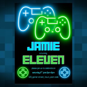 Gaming Digital Invitation Template | Kids Birthday Invite | Editable template | Printable Birthday Invite |